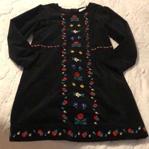 Impeccable embroidered velvet holiday dress